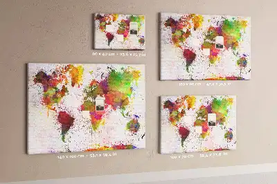 Tableau en liège déco Continents aquarelles picturaux