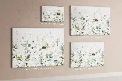 Tableau d’affichage en liège avec composition murale végétale