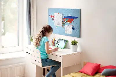 Tableau d’affichage en liège Pays avec bannières