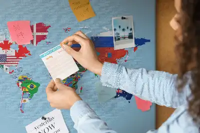 Tableau d’affichage en liège Pays avec bannières