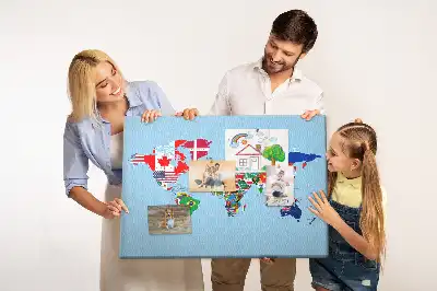 Tableau d’affichage en liège Pays avec bannières