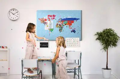 Tableau d’affichage en liège Pays avec bannières
