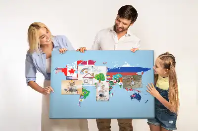 Tableau d’affichage en liège Pays avec bannières