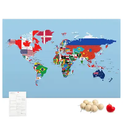 Tableau d’affichage en liège Pays avec bannières