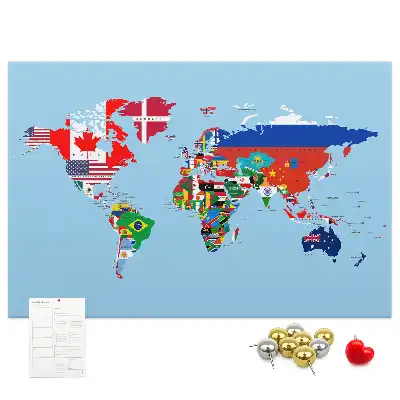 Tableau d’affichage en liège Pays avec bannières