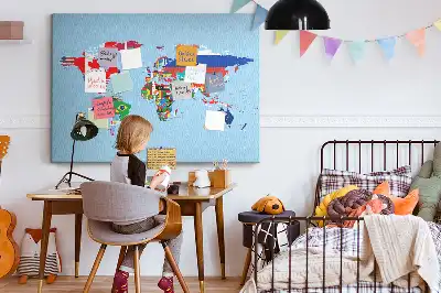 Tableau d’affichage en liège Pays avec bannières