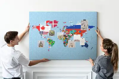 Tableau d’affichage en liège Pays avec bannières