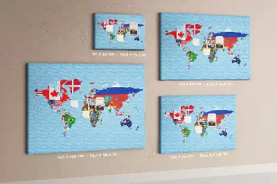 Tableau d’affichage en liège Pays avec bannières