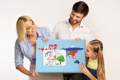 Tableau d’affichage en liège Pays avec bannières