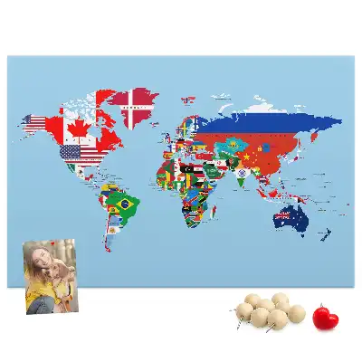 Tableau d’affichage en liège Pays avec bannières