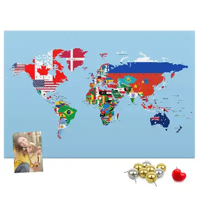 Tableau d’affichage en liège Pays avec bannières
