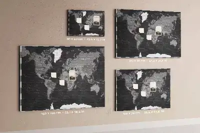 Tableau en liège décoratif motif globe noir