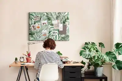 Tableau en liège motif botanique flore verte