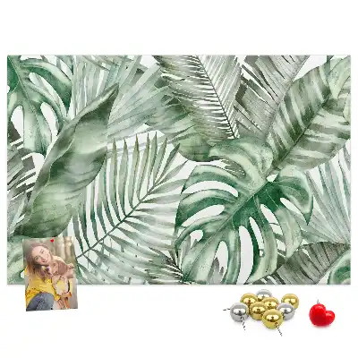 Tableau en liège motif botanique flore verte