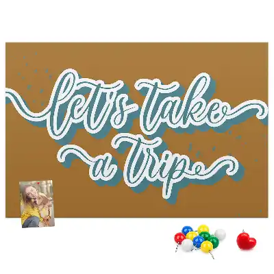 Tableau d’affichage en liège Partons en voyage