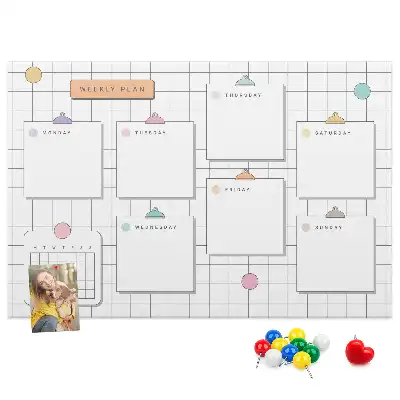 Tableau en liège déco Plan hebdomadaire