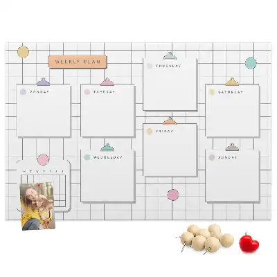 Tableau en liège déco Plan hebdomadaire