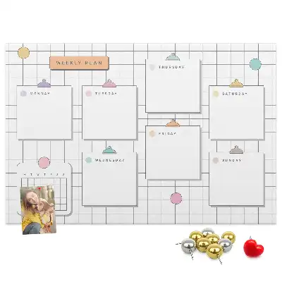 Tableau en liège déco Plan hebdomadaire