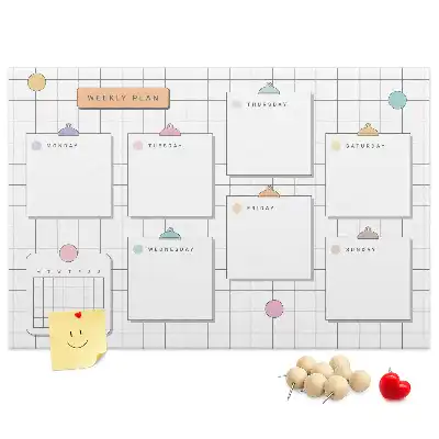 Tableau en liège déco Plan hebdomadaire