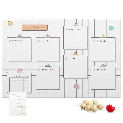 Tableau en liège déco Plan hebdomadaire