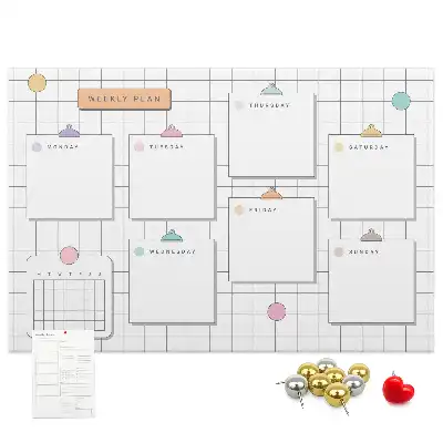 Tableau en liège déco Plan hebdomadaire