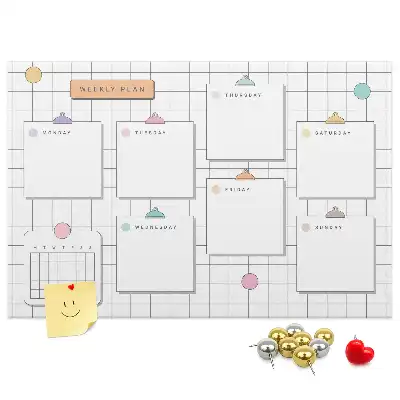 Tableau en liège déco Plan hebdomadaire