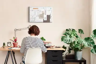 Tableau en liège déco Plan hebdomadaire