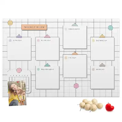 Tableau en liège déco Plan hebdomadaire