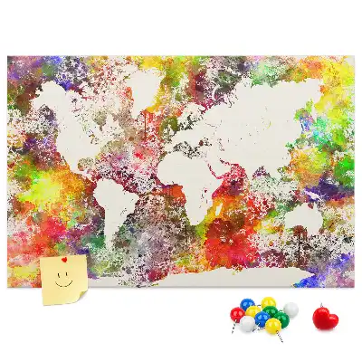 Tableau d’affichage en liège Continents d'eau flous
