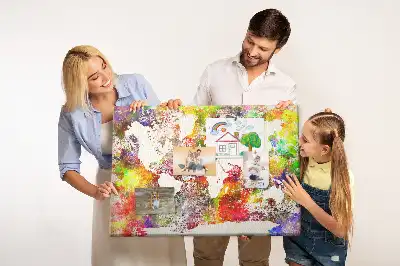 Tableau d'affichage en liège Continents d'eau flous