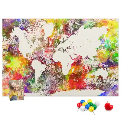 Tableau d'affichage en liège Continents d'eau flous