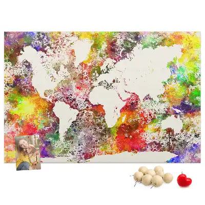 Tableau d'affichage en liège Continents d'eau flous