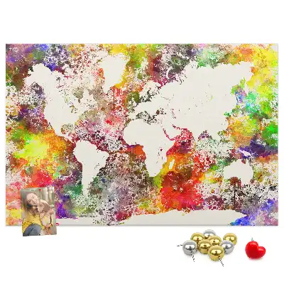 Tableau d'affichage en liège Continents d'eau flous