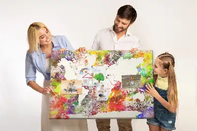 Tableau d'affichage en liège Continents d'eau flous
