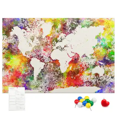 Tableau d'affichage en liège Continents d'eau flous