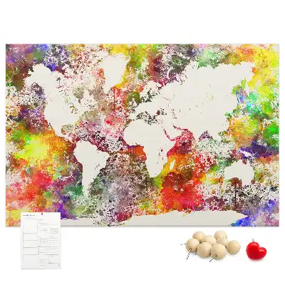 Tableau d'affichage en liège Continents d'eau flous