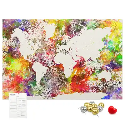 Tableau d'affichage en liège Continents d'eau flous