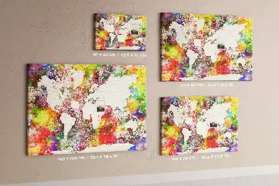 Tableau d'affichage en liège Continents d'eau flous