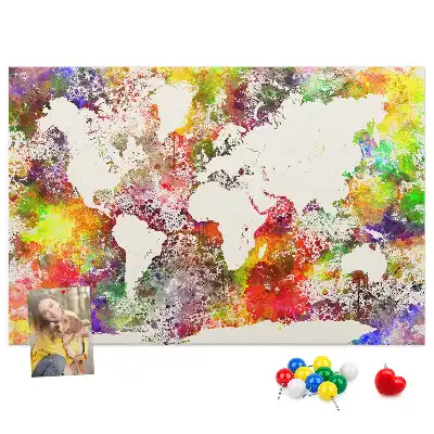 Tableau d'affichage en liège Continents d'eau flous