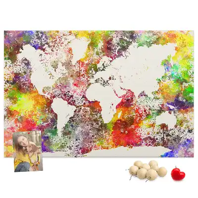 Tableau d'affichage en liège Continents d'eau flous