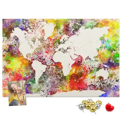 Tableau d'affichage en liège Continents d'eau flous