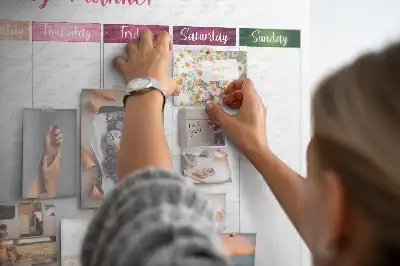 Tableau en liège déco Planificateur hebdomadaire fleurs