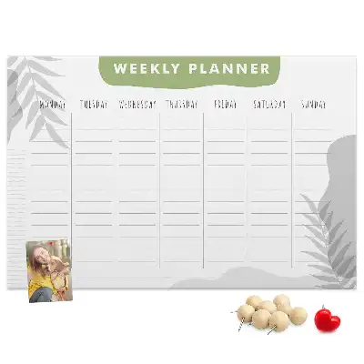 Tableau de liège Planning de sept jours tâches