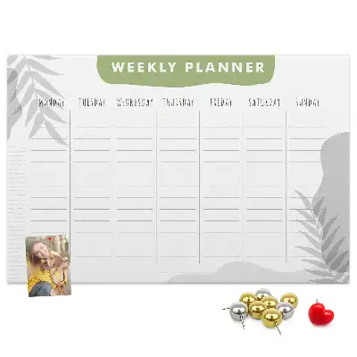 Tableau de liège Planning de sept jours tâches