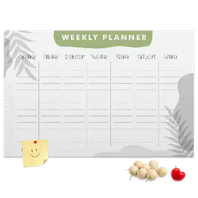 Tableau de liège Planning de sept jours tâches