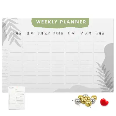 Tableau de liège Planning de sept jours tâches
