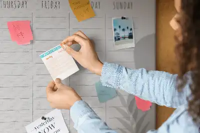 Tableau de liège Planning de sept jours tâches