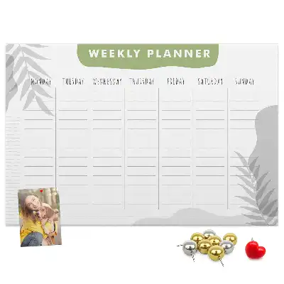 Tableau de liège Planning de sept jours tâches