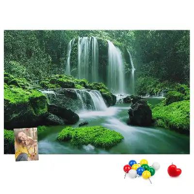 Tableau de liège Cascade parmi la mousse