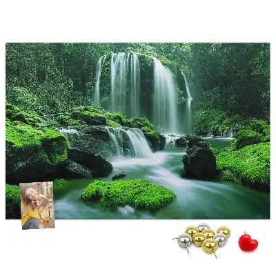 Tableau de liège Cascade parmi la mousse
